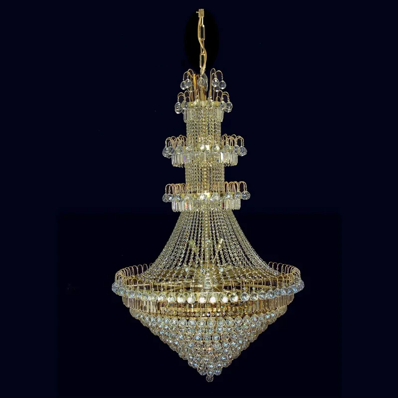 Casa Padrino Luxus Barock Kristall Kronleuchter Gold Ø 100 x H. 150 cm - Prunkvolle Messing Kronleuchter mit böhmischem Kristallglas - Barock Möbel - Edel & Prunkvoll