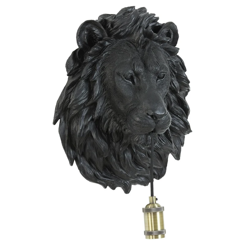Wandleuchte LION Matt Schwarz 33,5x19x40,5cm