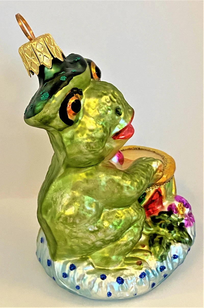 Fröhlicher Frosch spielt Trommel