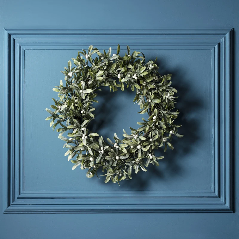 50cm Weihnachtskranz mit Mistelzweigen und Micro Lichterkette