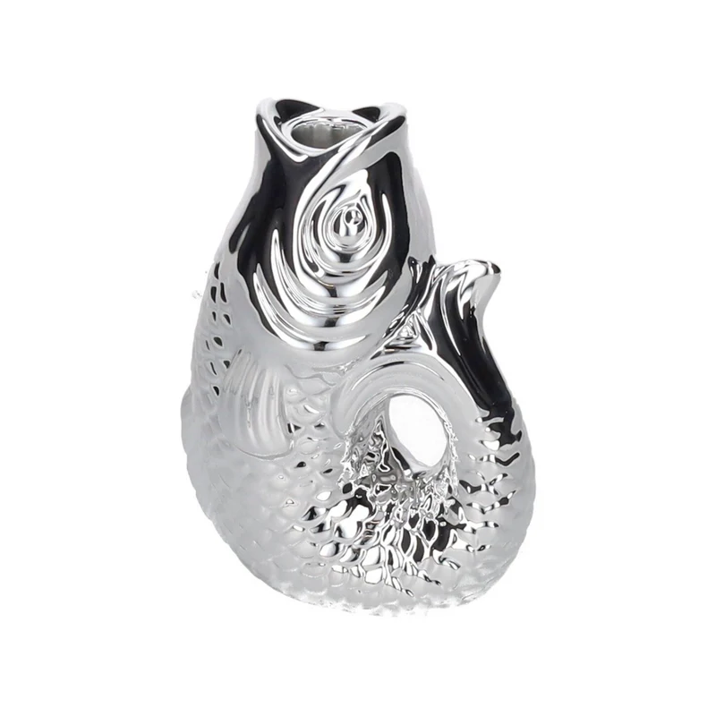 Kerzenhalter MONSIEUR CARAFON S aus Steingut in Silber