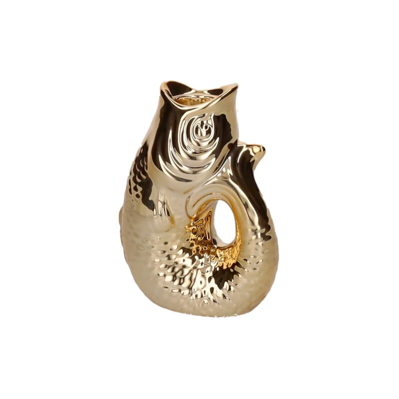 Kerzenhalter MONSIEUR CARAFON XS aus Steingut in Gold