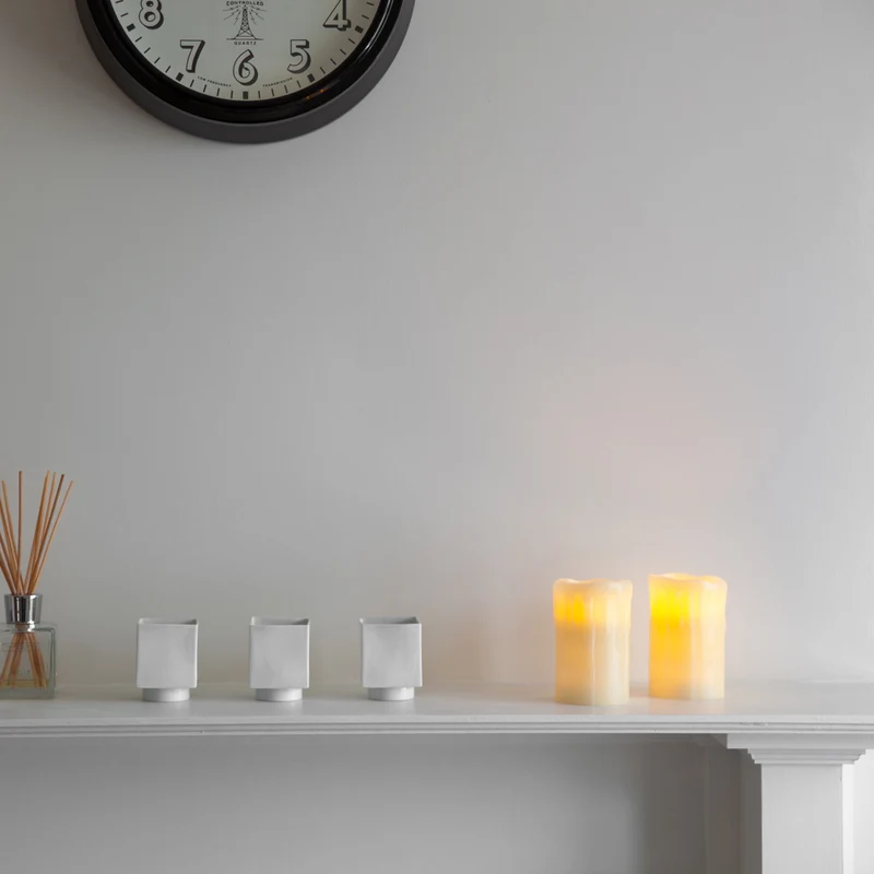 2er Set Wachs LED Kerzen Echtwachs