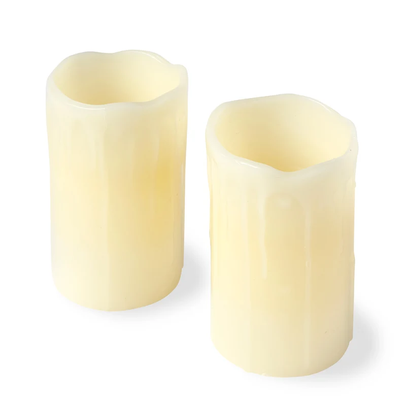 2er Set Wachs LED Kerzen Echtwachs