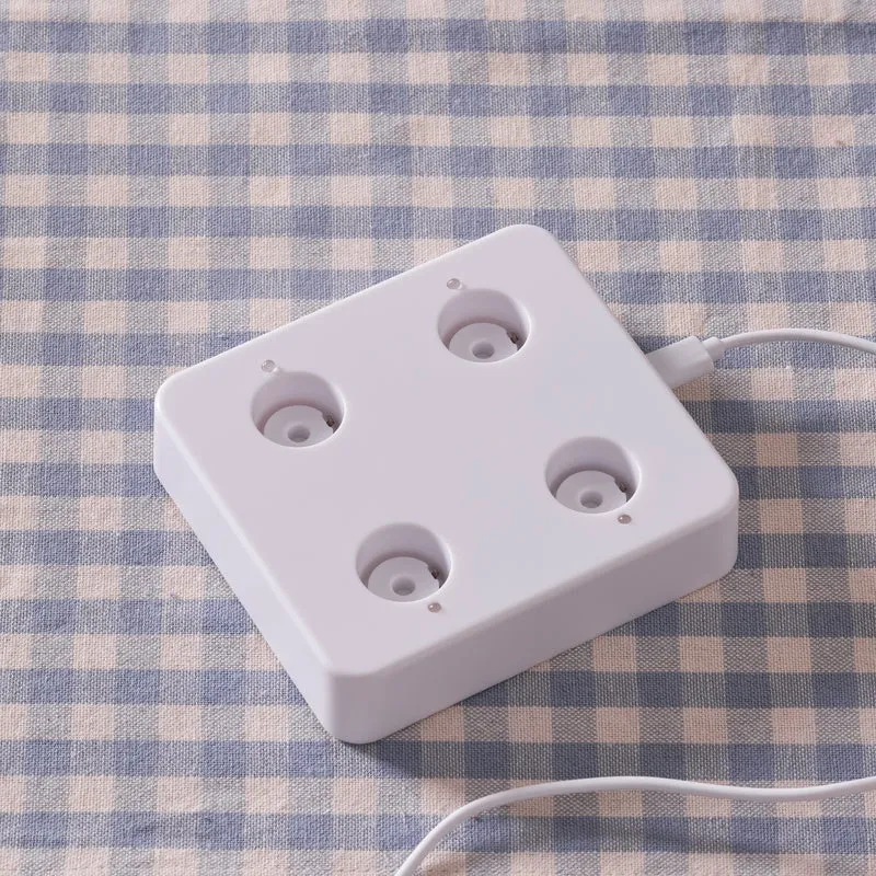 4er Set TruGlow® LED Stabkerzen Echtwachs elfenbeinfarben wiederaufladbar mit Fernbedienung