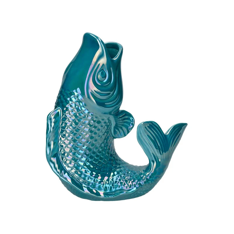 Vase MAMSELL KOI S aus Steingut in Rainbow Ocean