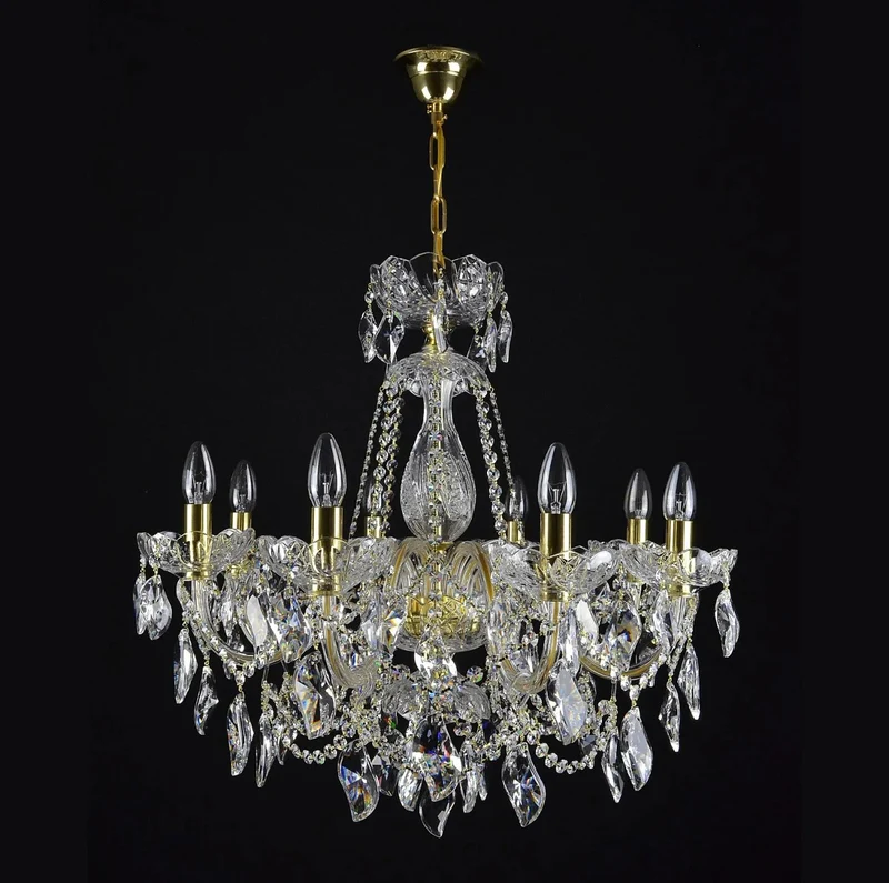 Casa Padrino Luxus Barock Kristall Kronleuchter Gold Ø 70 x H. 65 cm - Prunkvolle Messing Kronleuchter mit böhmischem Kristallglas - Barock Möbel - Edel & Prunkvoll