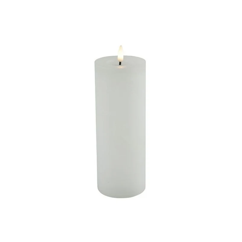 Stumpenkerze Rustikal 7,5cm LED weiss