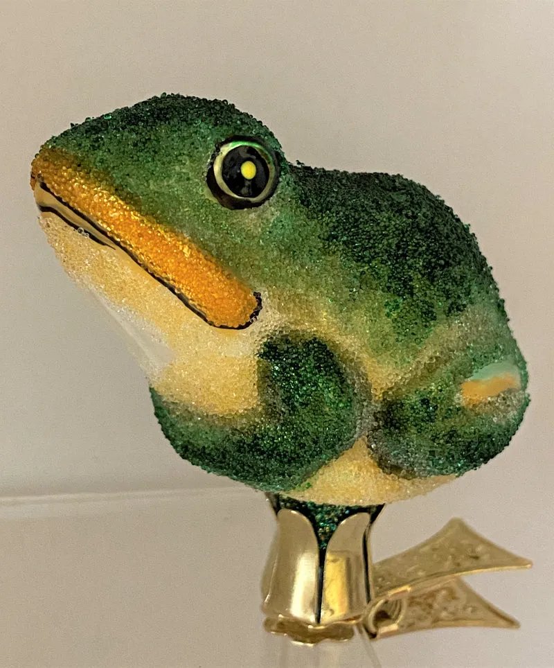 Grüner Frosch mit Clip