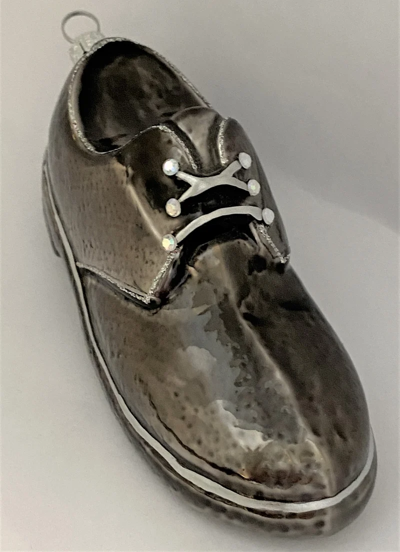 Glänzend grauer Herren-Halbschuh