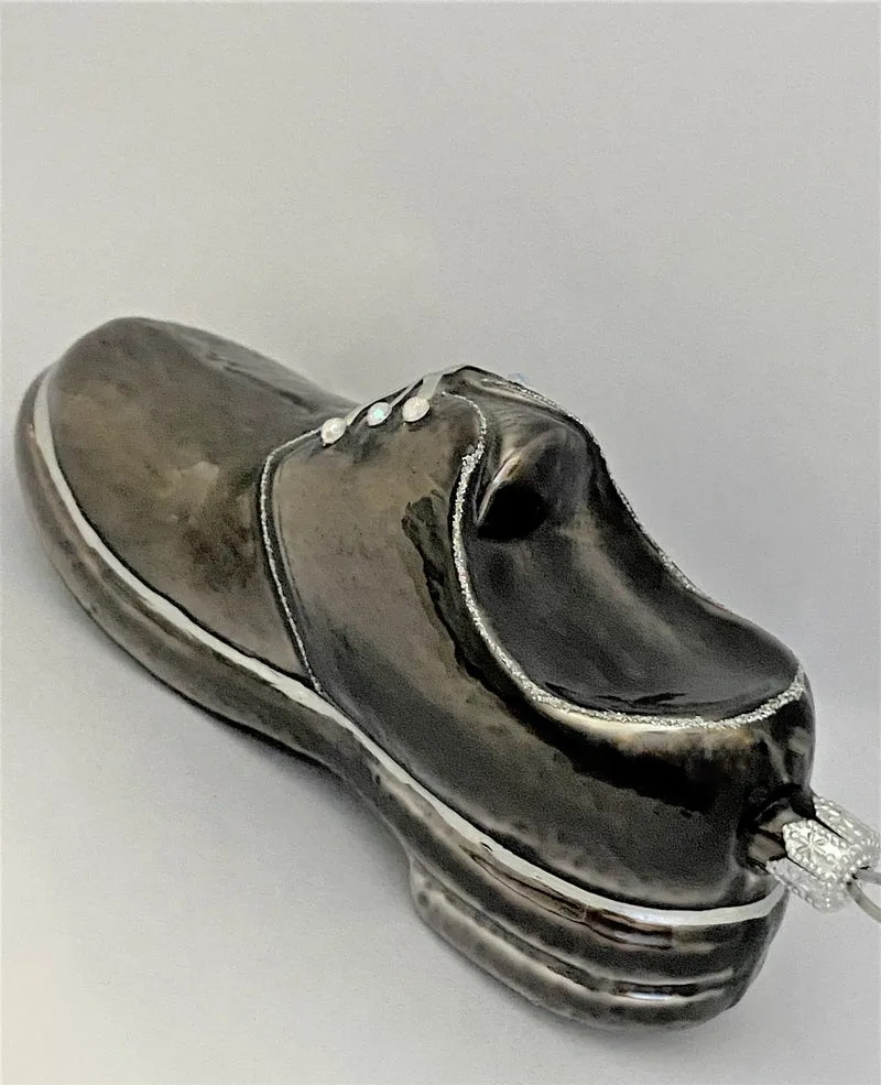Glänzend grauer Herren-Halbschuh