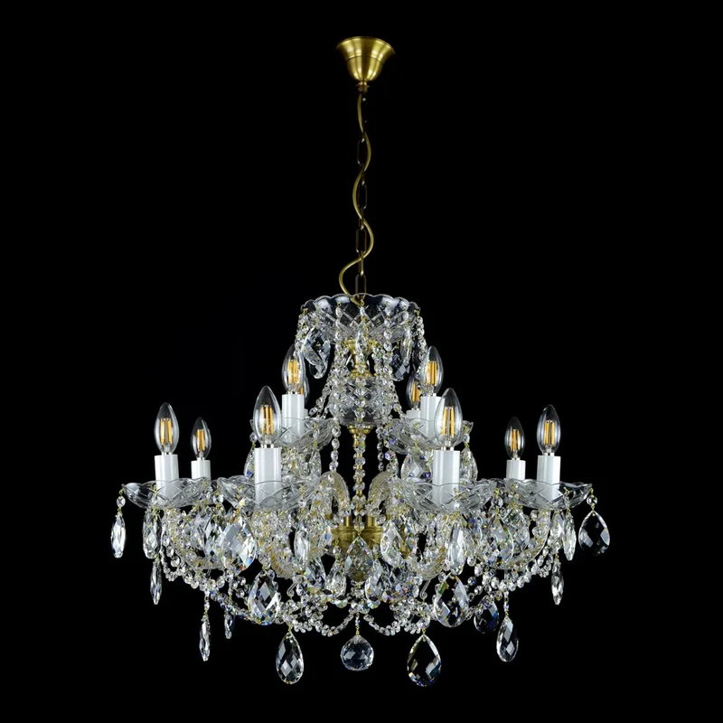 Casa Padrino Luxus Barock Kristall Kronleuchter Silber Ø 70 x H. 52 cm - Prunkvolle Messing Kronleuchter mit böhmischem Kristallglas - Barock Möbel - Edel & Prunkvoll