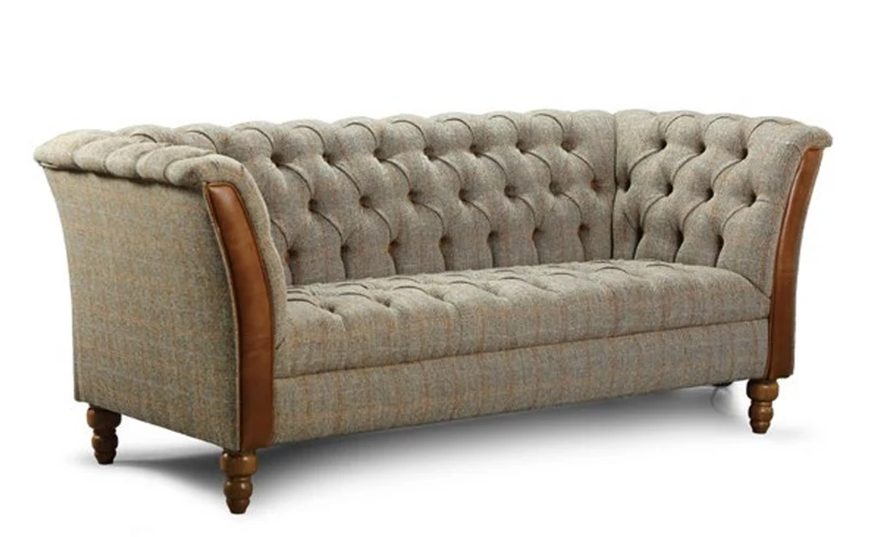 Casa Padrino Luxus Chesterfield Fußhocker Cezar 60x90 60 x 90 x H. 45 cm - Eleganter Wohnzimmer Fußhocker mit Echtleder - Chesterfield Wohnzimmer Möbel