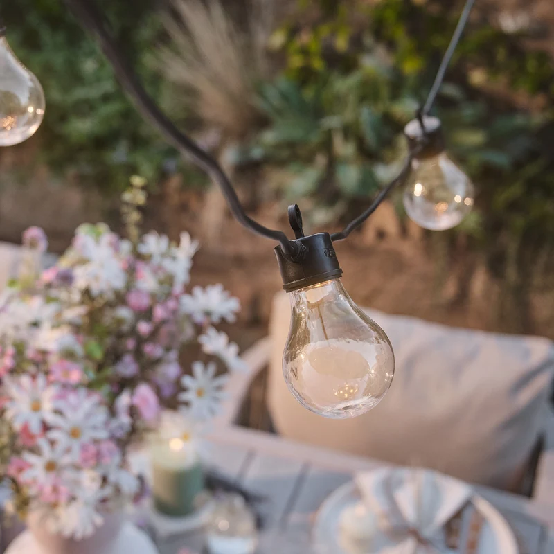 Core Connect 65m 130er Party Lichterkette warmweiß koppelbar schwarzes Kabel