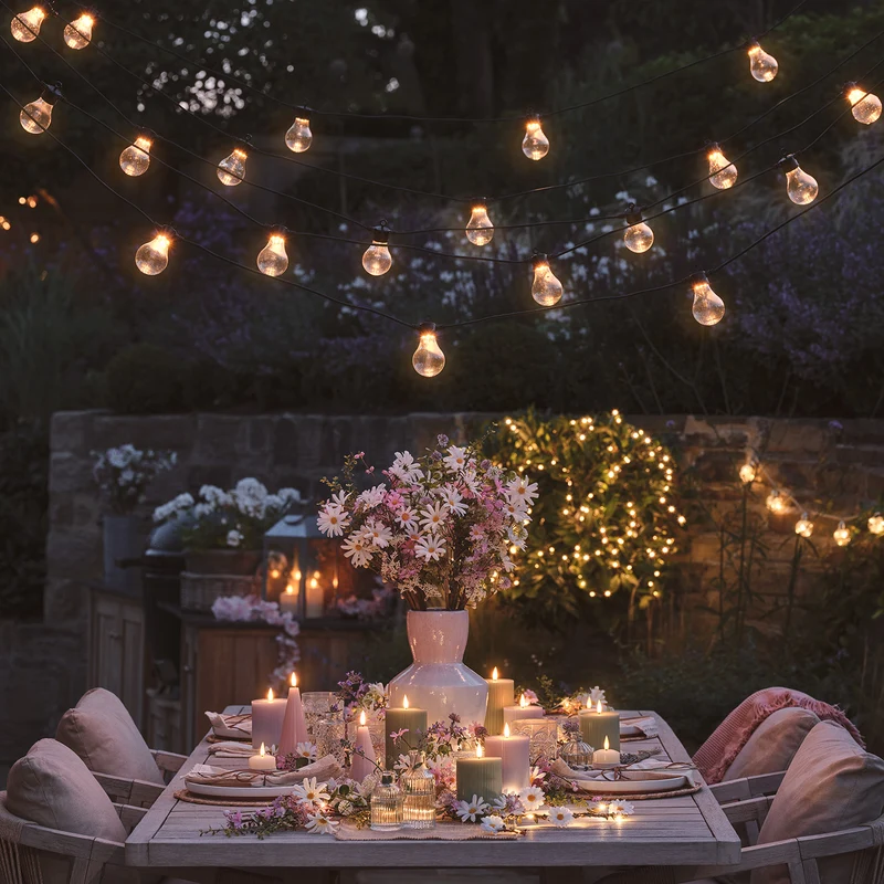 Core Connect 65m 130er Party Lichterkette warmweiß koppelbar schwarzes Kabel