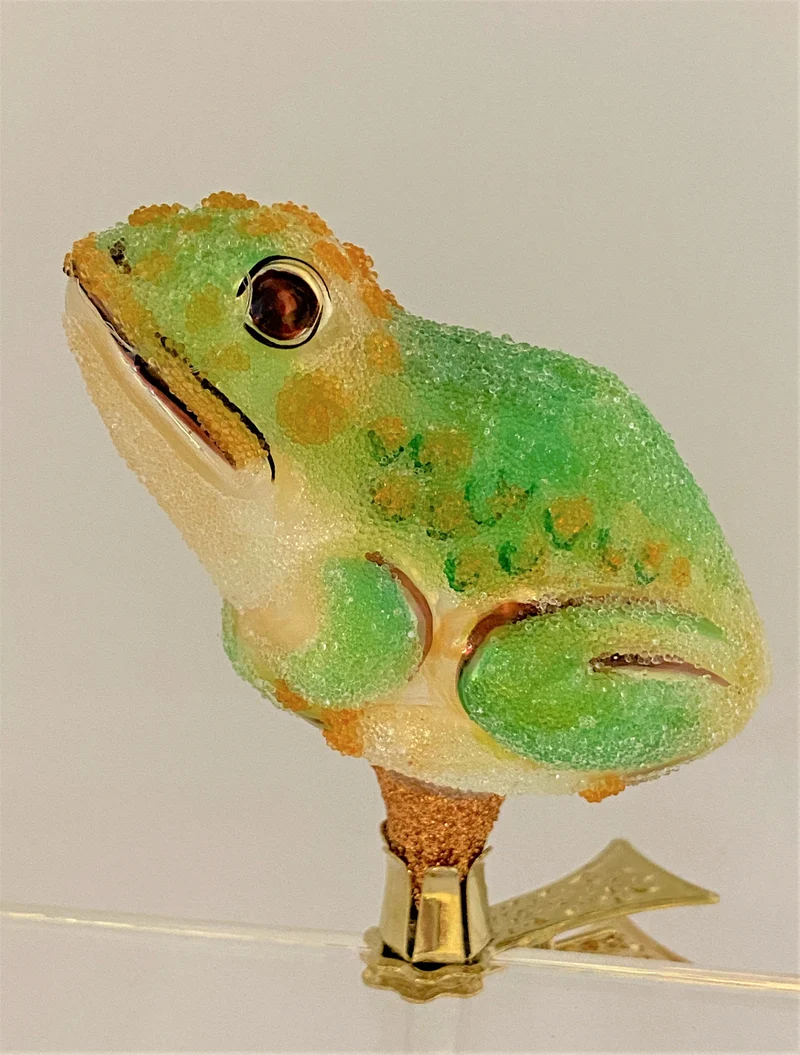 Hellgrüner Frosch mit Clip