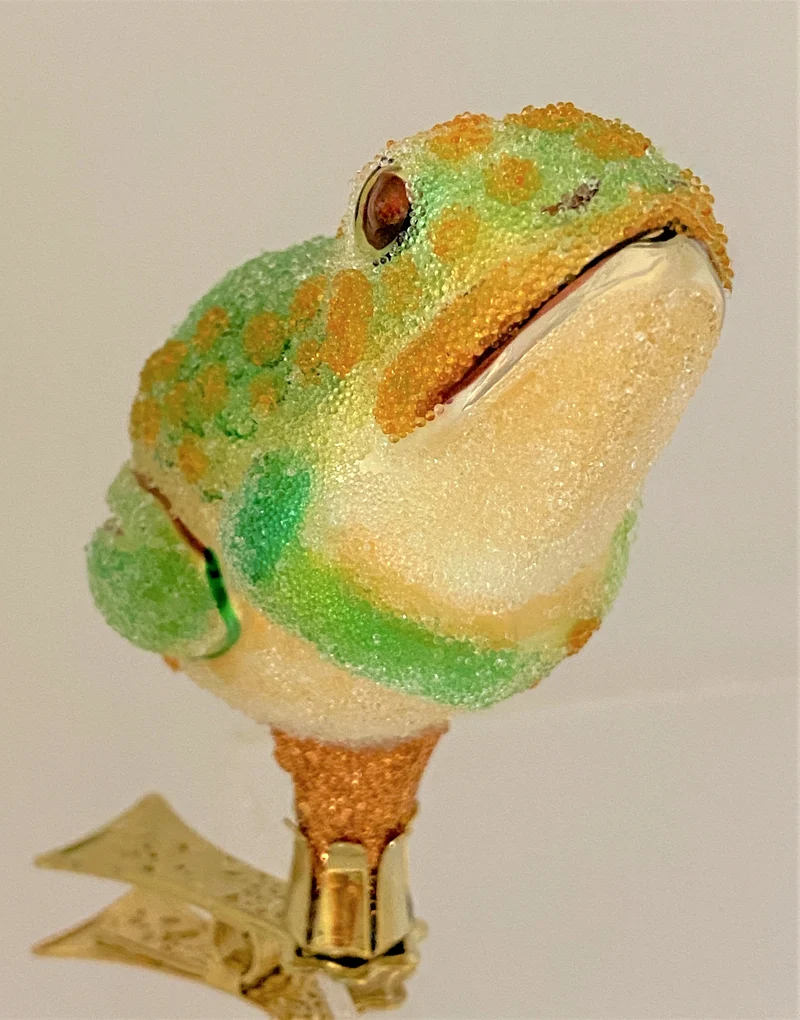 Hellgrüner Frosch mit Clip