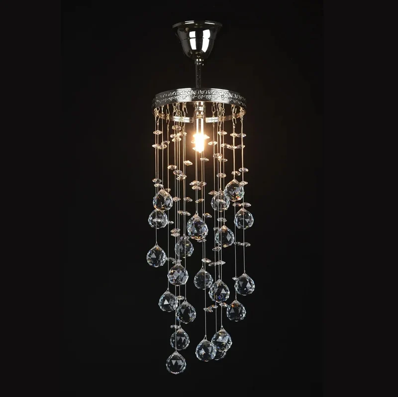 Casa Padrino Luxus Kristall Hängeleuchte Gold Ø 15 x H. 55 cm - Prunkvolle Messing Hängeleuchte mit böhmischem Kristallglas - Barock Möbel - Edel & Prunkvoll
