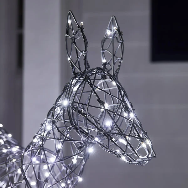 2er Set springende LED-Rentier Hirschkuh & Rehkitz L Harlow