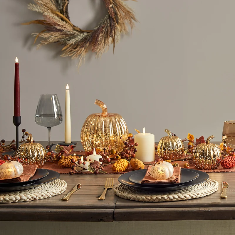 6er Set TruGlow® LED Stabkerzen Echtwachs Herbst mit Fernbedienung