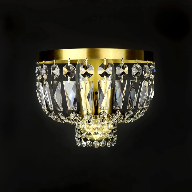 Casa Padrino Luxus Barock Kristall Kronleuchter Gold Ø 25 x H. 15 cm - Prunkvolle Messing Kronleuchter mit böhmischem Kristallglas - Barock Möbel - Edel & Prunkvoll