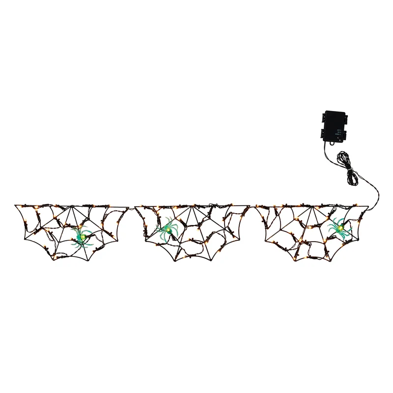 90cm Halloween Lichterkette Spinnennetz