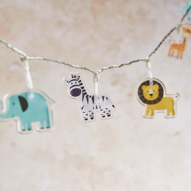 12er Safari Lichterkette Kinderzimmer