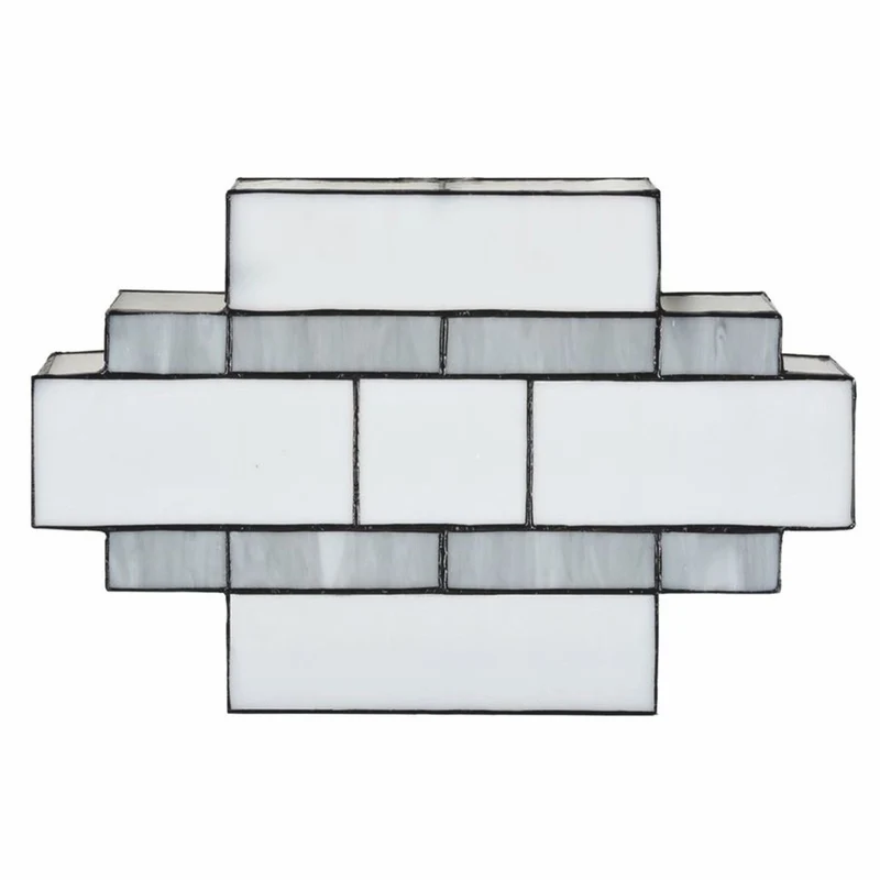 Casa Padrino Art Deco Tiffany Deckenleuchte Weiß / Schwarz 34 cm - Art Deco Tiffany Wandleuchte - Art Deco Leuchten - Tiffany Leuchten