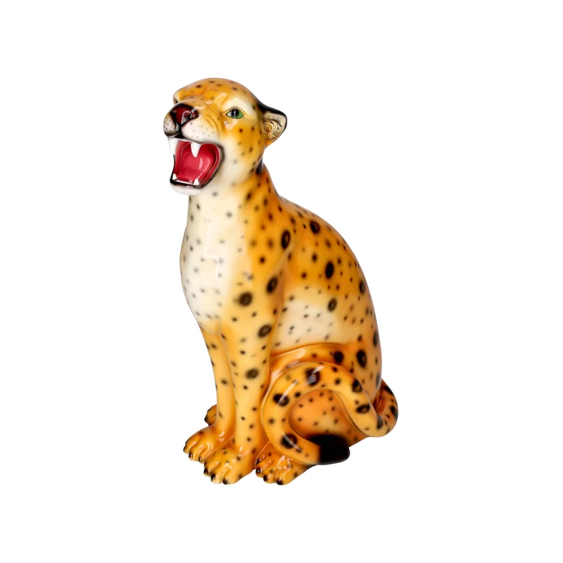 Dekofigur WILDCAT LEOPARD S in Orange, 14x34x22cm