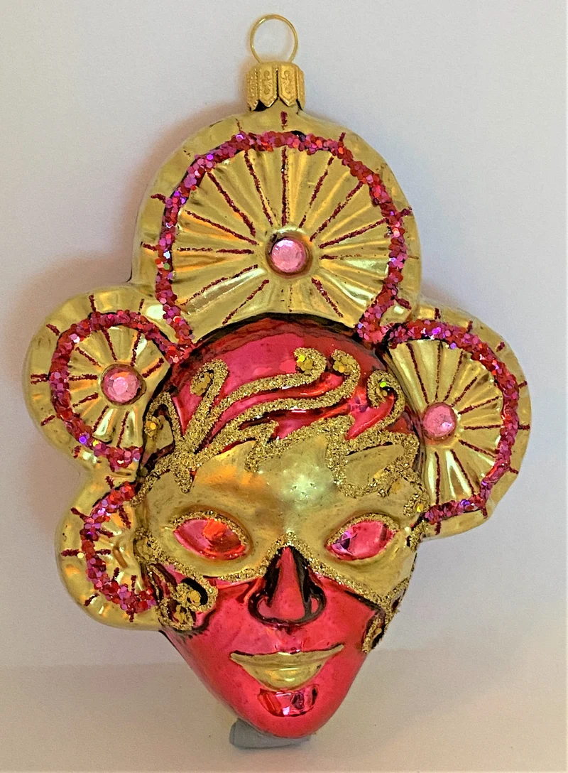 Venezianische Maske pink gold