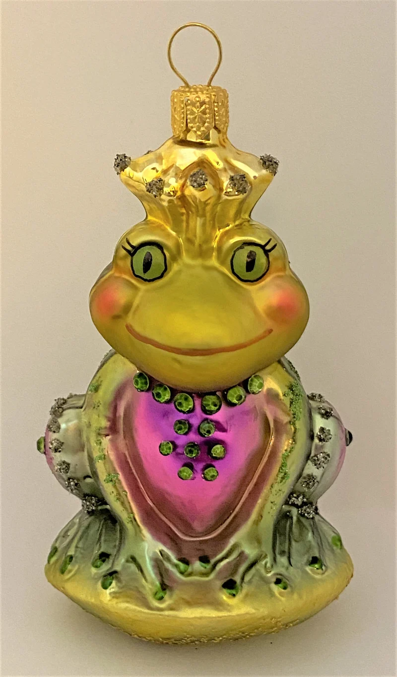 Fröhlicher Froschkönig mit Glitzersteinen