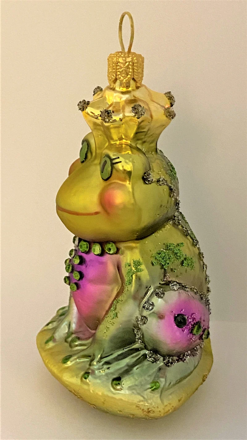 Fröhlicher Froschkönig mit Glitzersteinen
