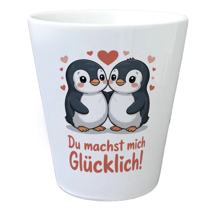 Kawaii Pinguine - Du machst mich glücklich Blumentopf