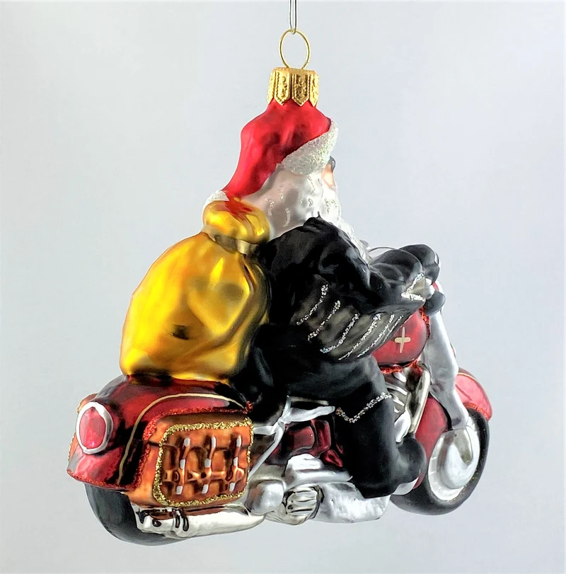 Santa bringt die Geschenke mit dem coolen Motorrad