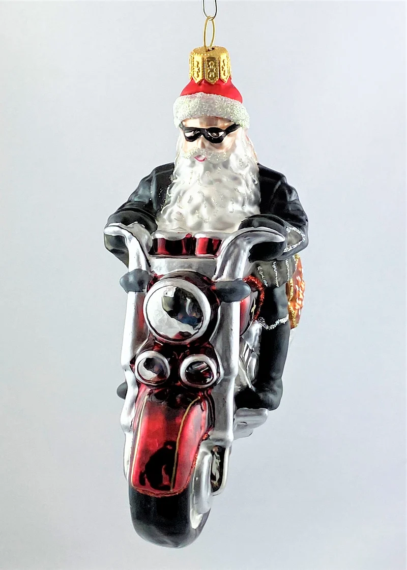 Santa bringt die Geschenke mit dem coolen Motorrad