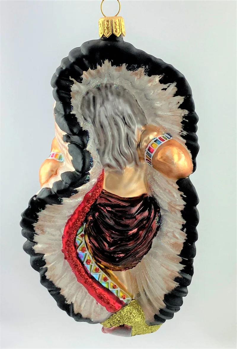 Tanzender First Nation Vorsitzender in traditionellem Gewand mit wunderschönem Federschmuck