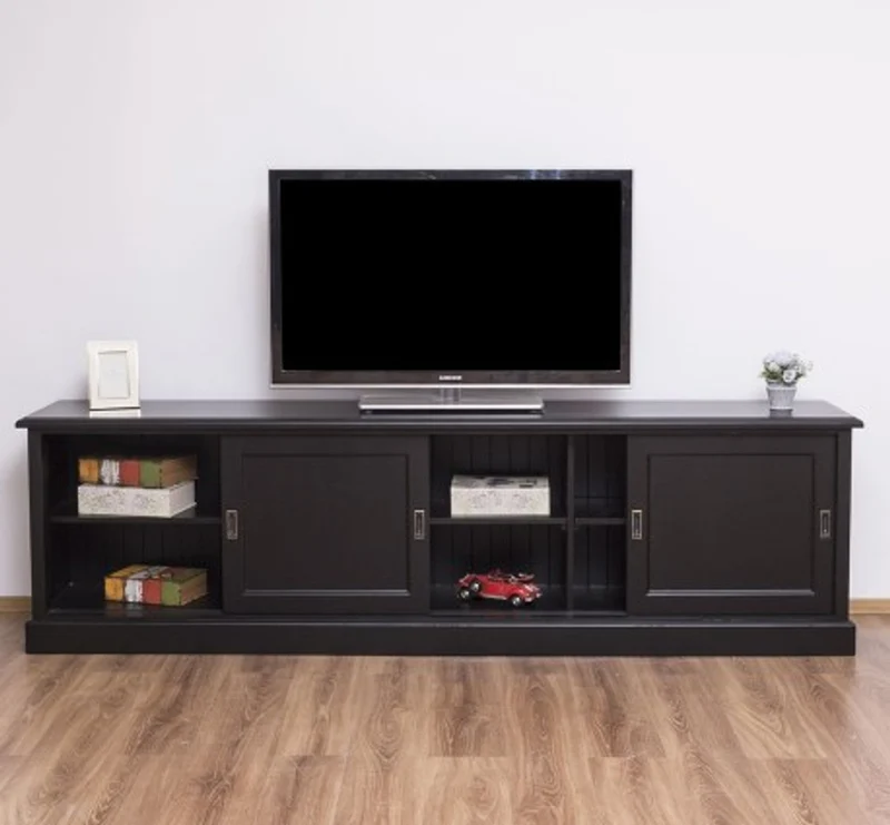 Casa Padrino TV Schrank im Landhausstil mit 4 Schiebetüren, 246 x 46 x 70 cm