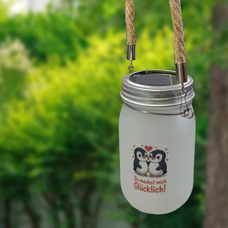 Kawaii Pinguine - Du machst mich glücklich Solarlicht