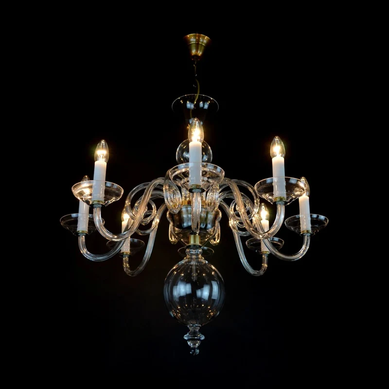 Casa Padrino Luxus Barock Kristall Kronleuchter Silber Ø 70 x H. 70 cm - Prunkvolle Messing Kronleuchter mit böhmischem Kristallglas - Barock Möbel - Edel & Prunkvoll