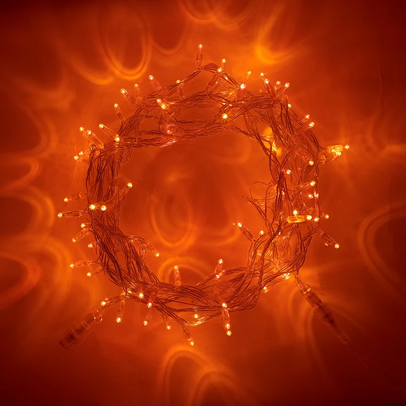 Core Connect 10m 100er LED Lichterkette orange koppelbar transparentes Kabel
