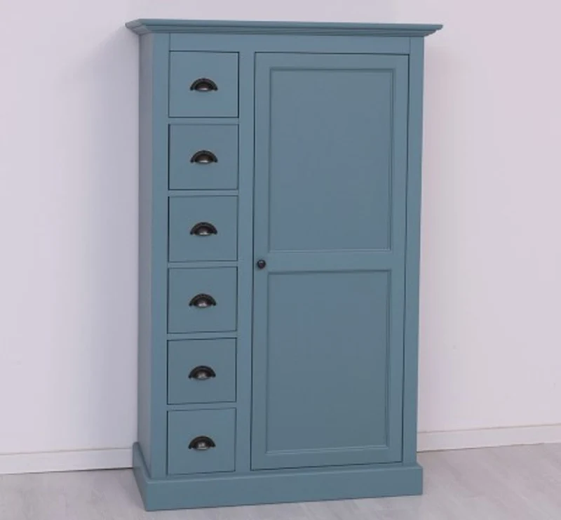 Casa Padrino Kleiderschrank im Landhausstil mit 1 Tür und 6 Schubladen, 101 x 49 x 160 cm