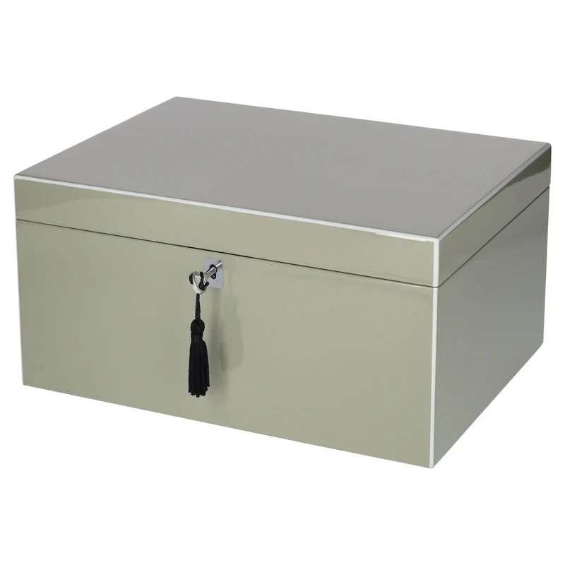 Schmuckbox TANG L in Flanell mit Schloss 31x15x23cm