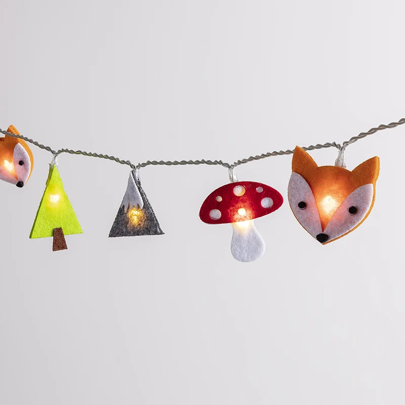 16er Woodland Filz Kinder Lichterkette