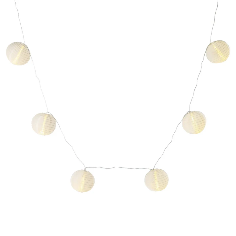 10er LED Lampion Lichterkette warmweiß