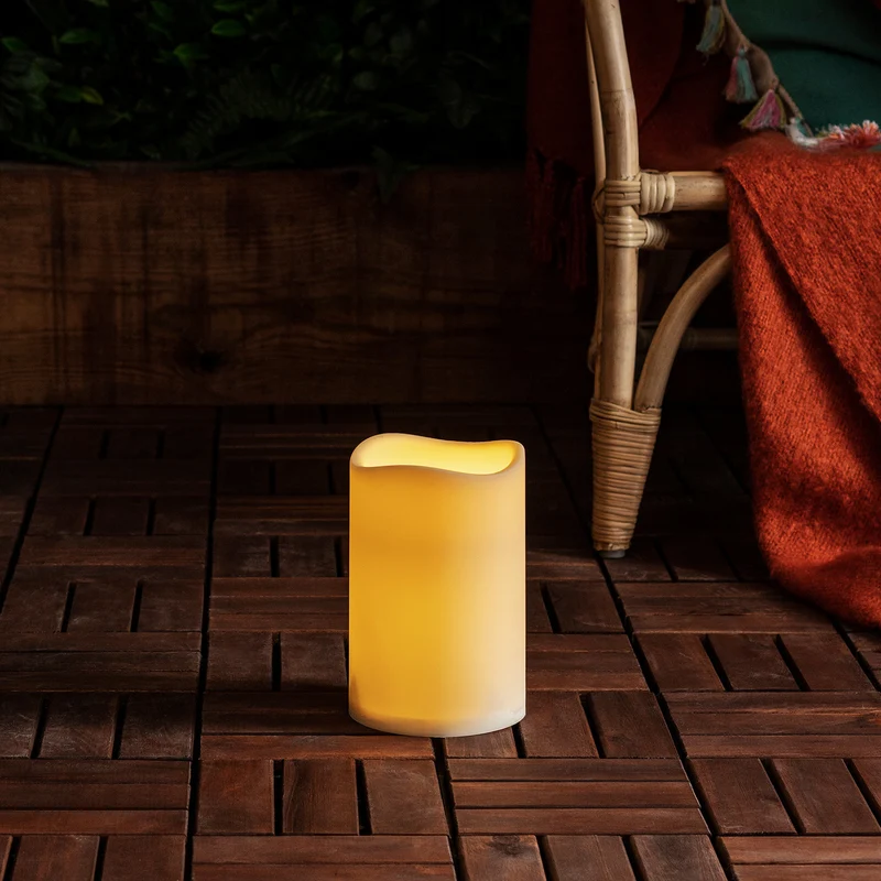 LED Outdoor Kerze Timer 17,5cm