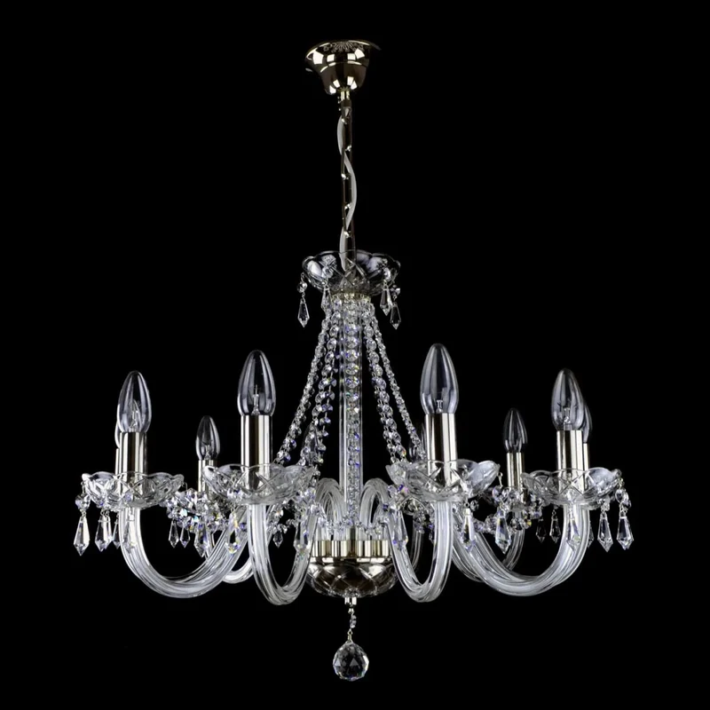 Casa Padrino Luxus Barock Kristall Kronleuchter Silber Ø 67 x H. 50 cm - Prunkvolle Messing Kronleuchter mit böhmischem Kristallglas - Barock Möbel - Edel & Prunkvoll