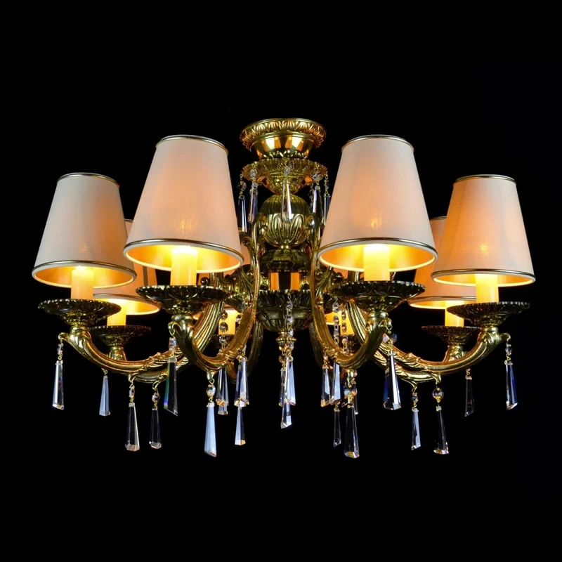 Casa Padrino Luxus Barock Kristall Kronleuchter Gold Ø 70 x H. 45 cm - Prunkvolle Messing Kronleuchter mit böhmischem Kristallglas - Barock Möbel - Edel & Prunkvoll