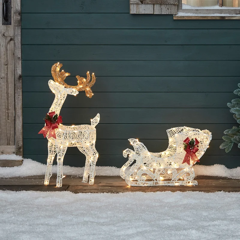 Harewood LED Rentier mit Schlitten