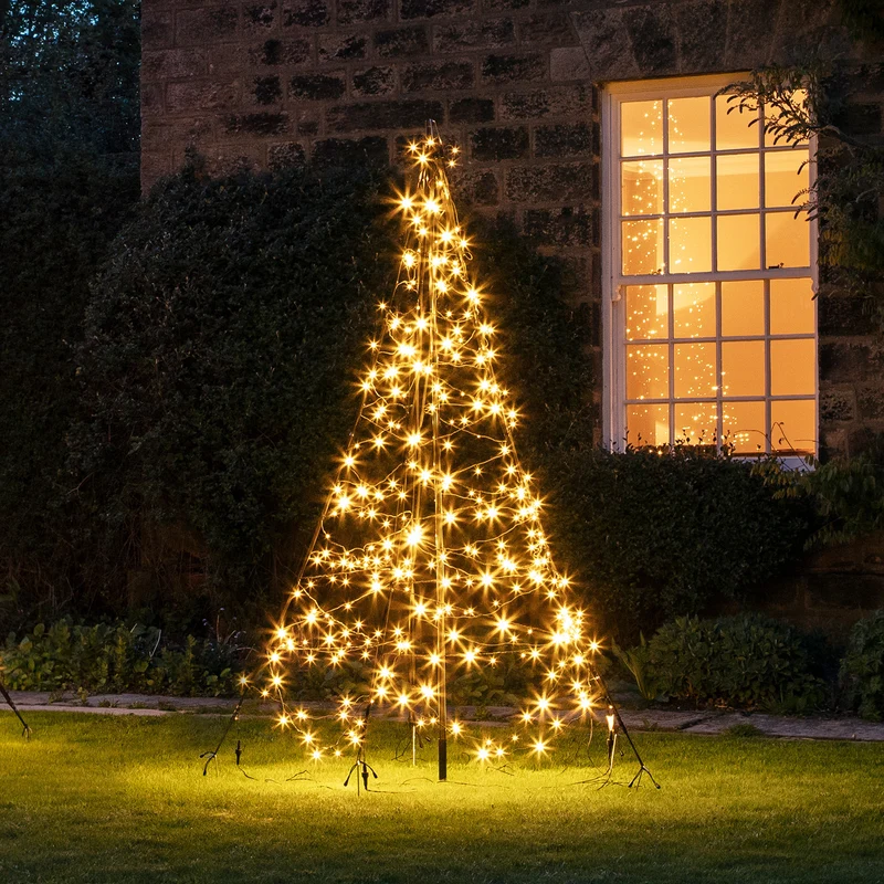 2m Fairybell LED Baum Weihnachtsdeko außen