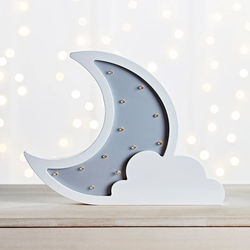 Wolke & Mond Wandlampe aus Holz